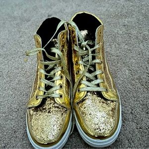 Gold sparkly sneaker women’s